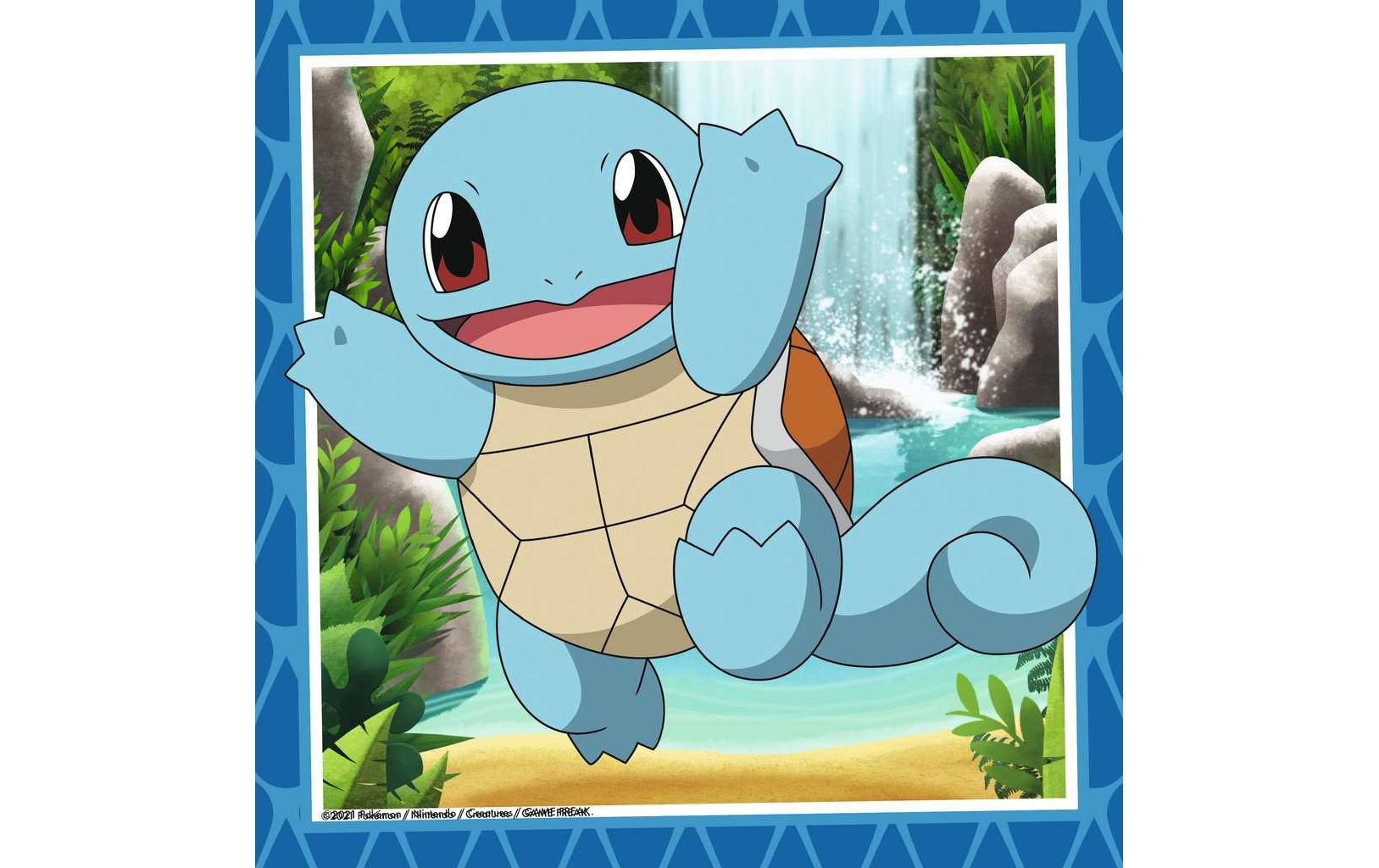 Puzzle Glumanda, Bisasam und SchiggyPokémon-Puzzle für Kinder