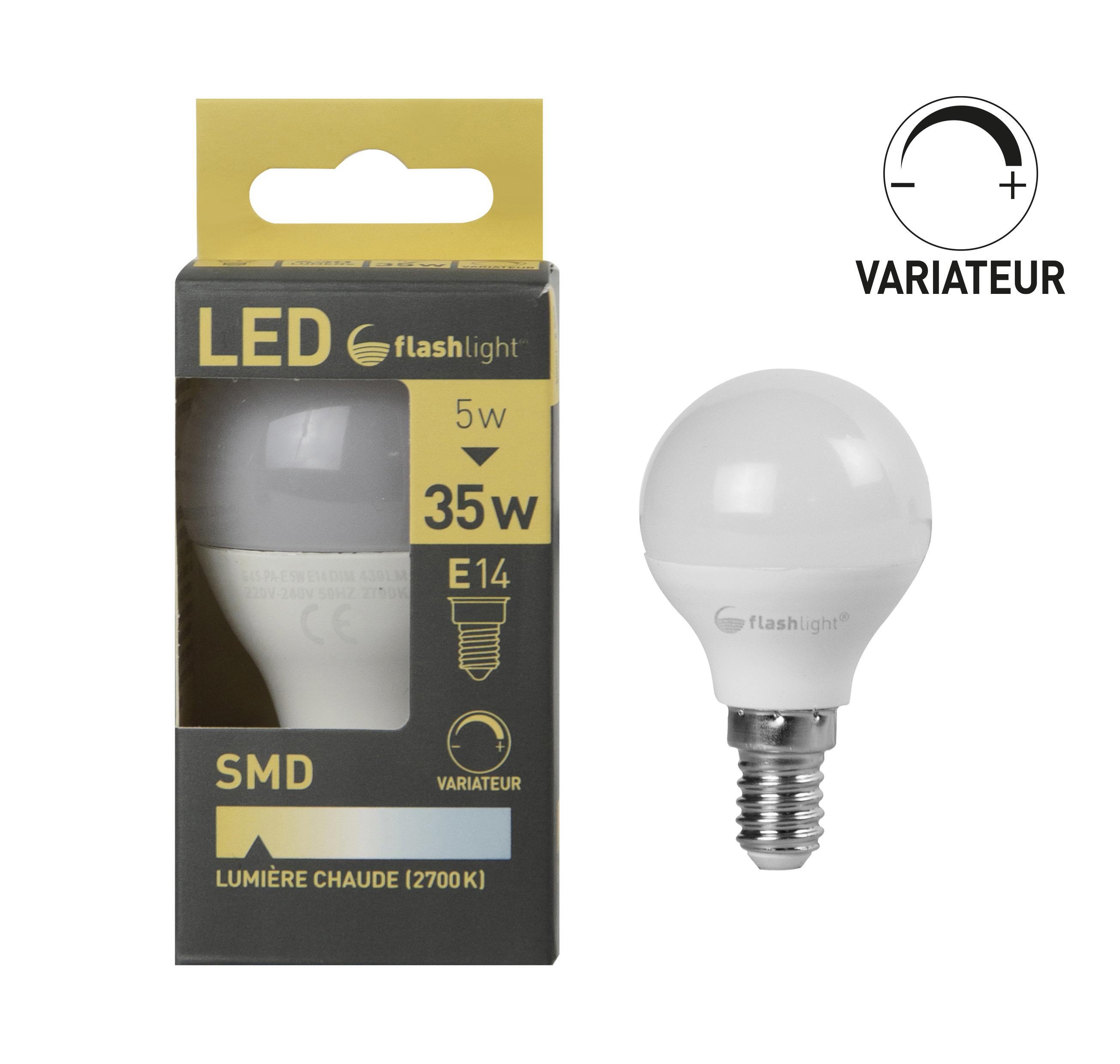 AMPOULE LED BOULE E14 5W AVEC VARIATEUR
