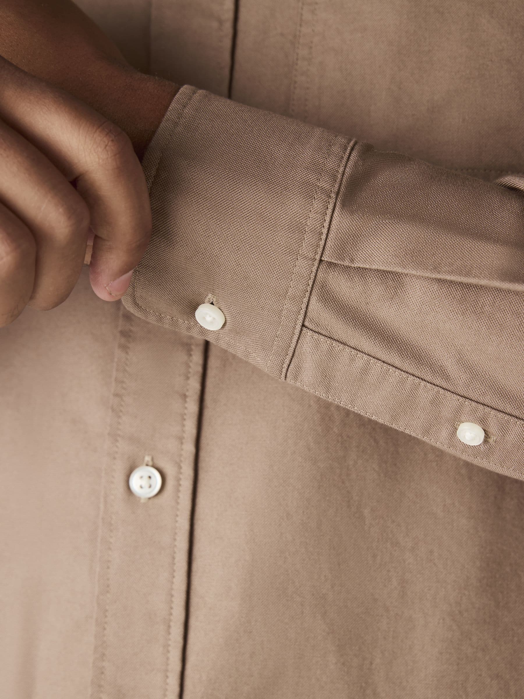 Pastel geel naturel - Slim Fit - Oxford-hemd met lange mouwen
