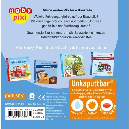 Carlsen Verlag Baby Pixi (unkaputtbar) 101: HABA Meine ersten Wörter: Baustelle