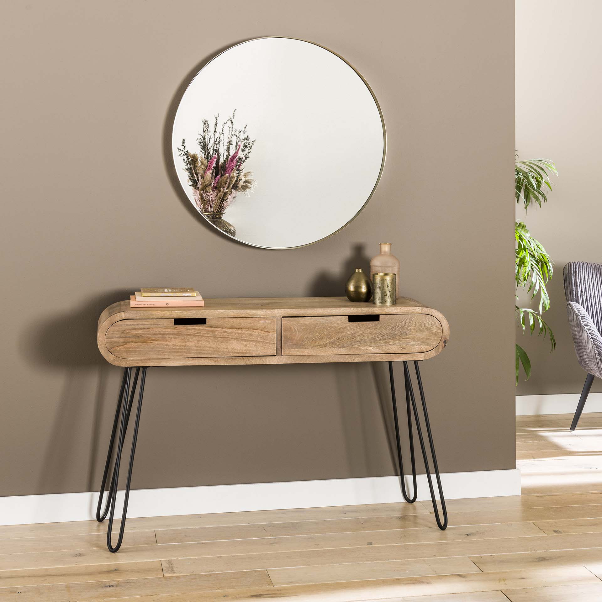 Hoyz - Kaptafel Barrel - 2 Lades - Hout - 120x30x76