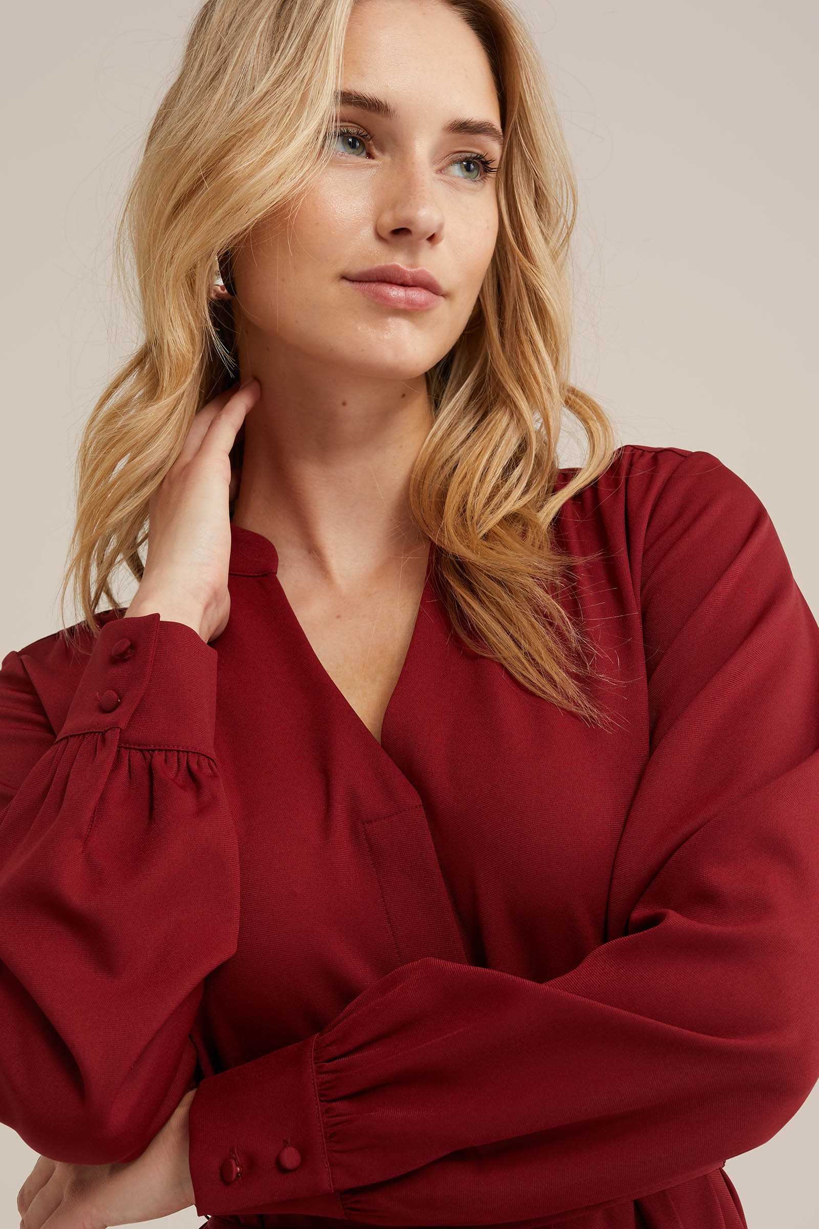 jurk WE Fashion Bordeauxrood