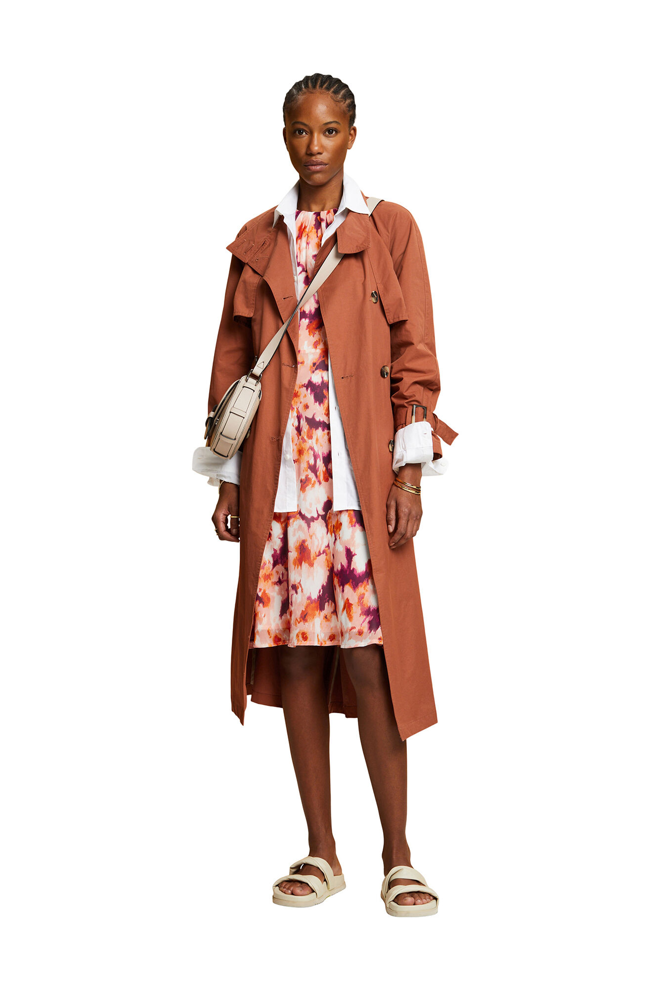 Vestido curto estampado sem mangas - Multicolorido