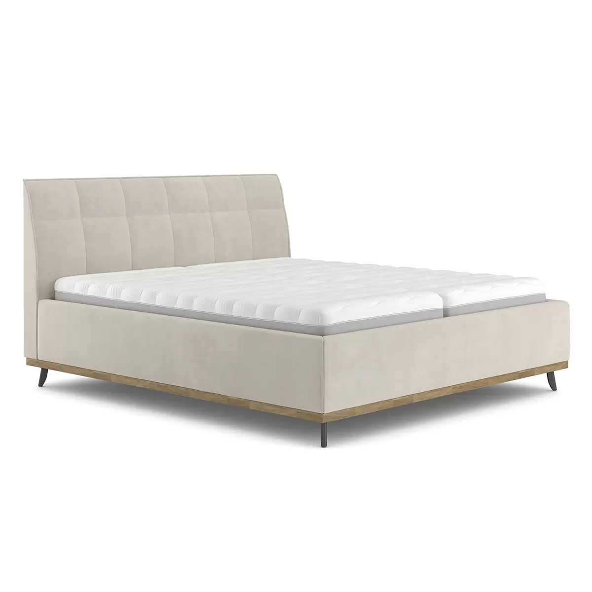 Polsterbett Emily II 160x200 beige,schwarz