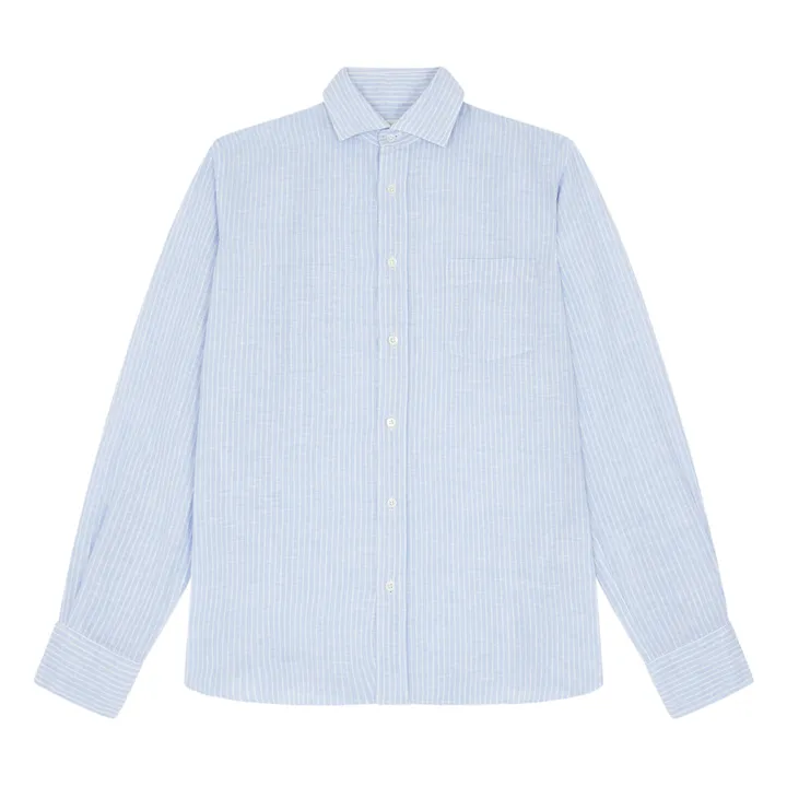Hartford Chemise Paul Rayures Lin | Bleu ciel