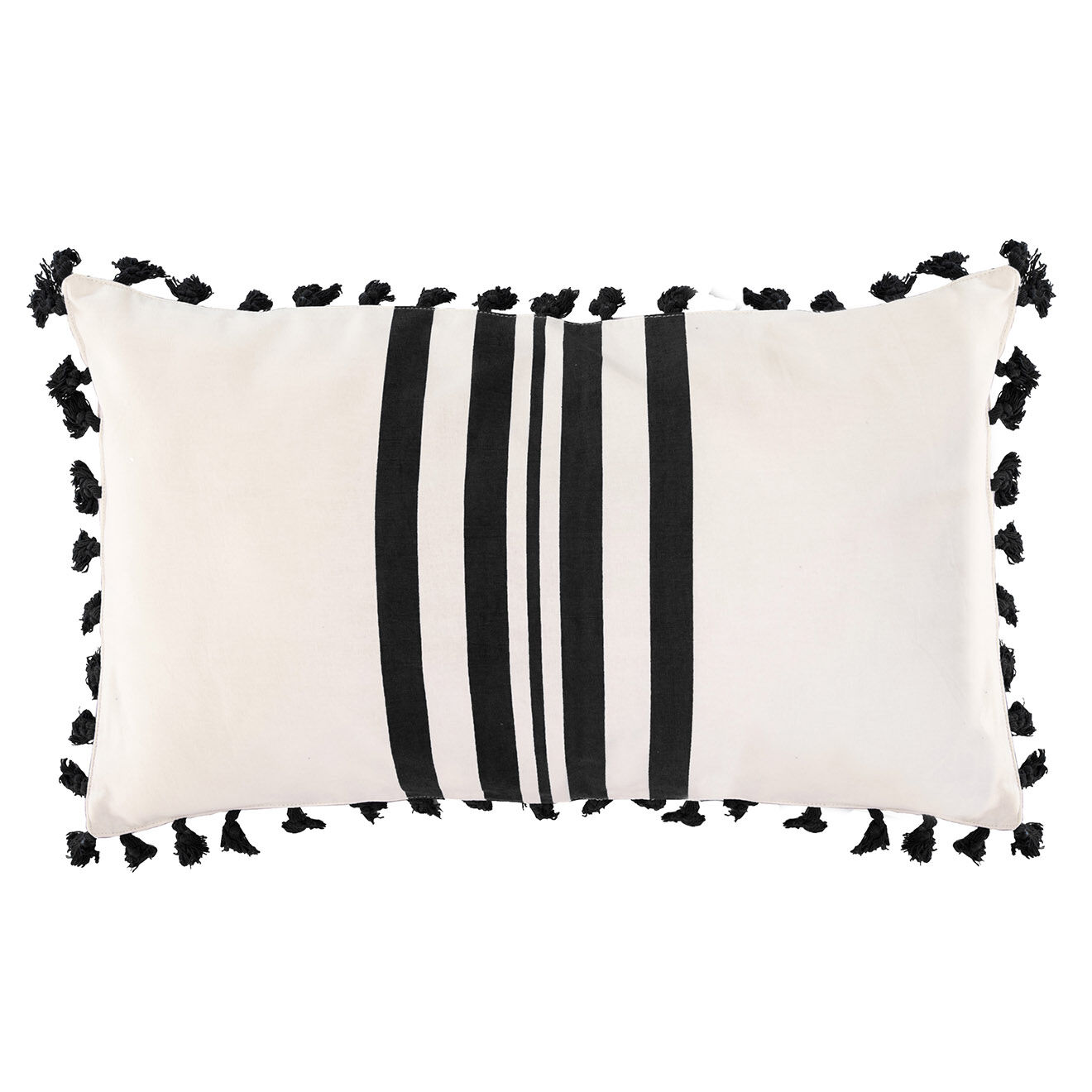 Febronie Housse de coussin Guetary Rayure écru/noir - 50x30 cm