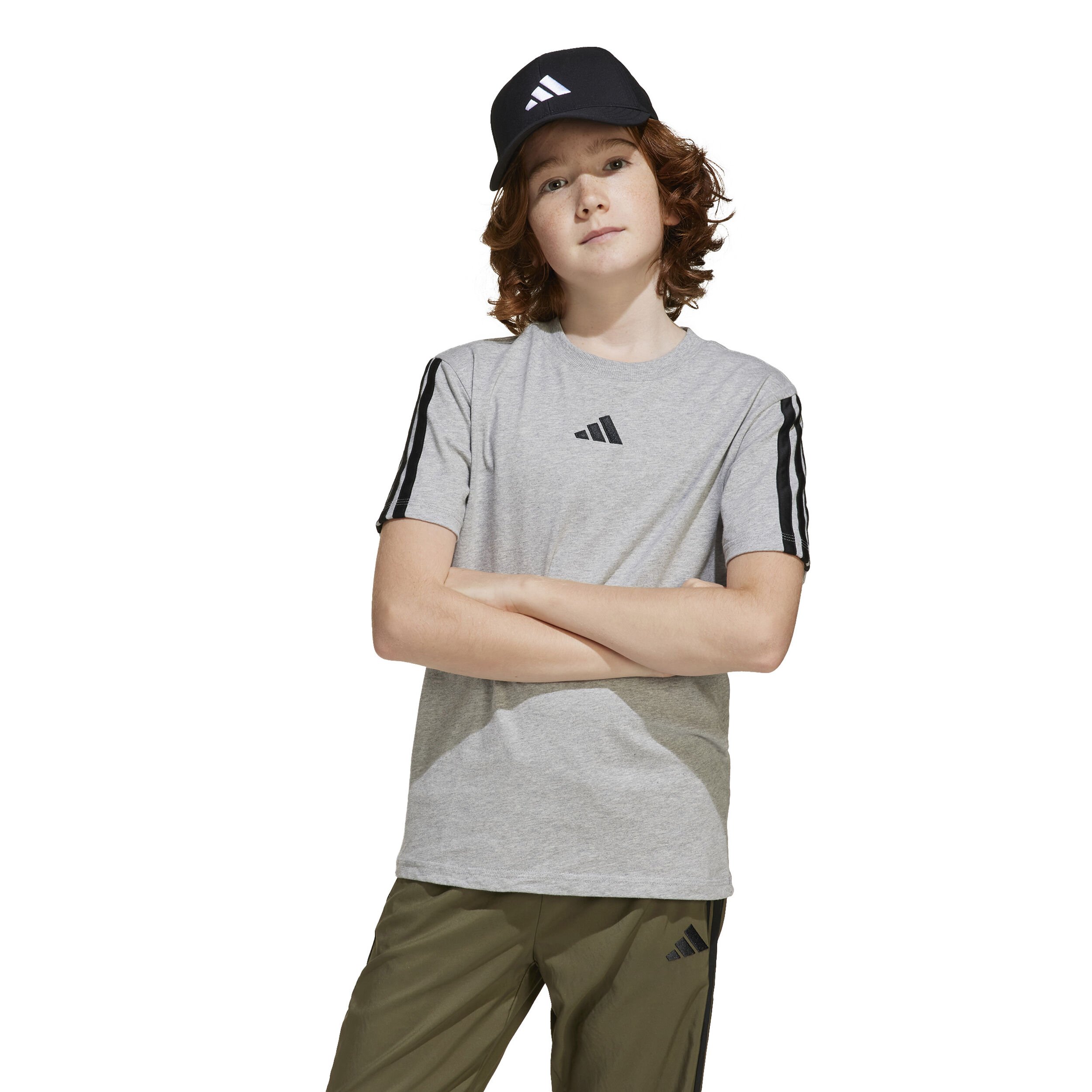 adidas 3 Stripes T-shirt Enfants - Gris