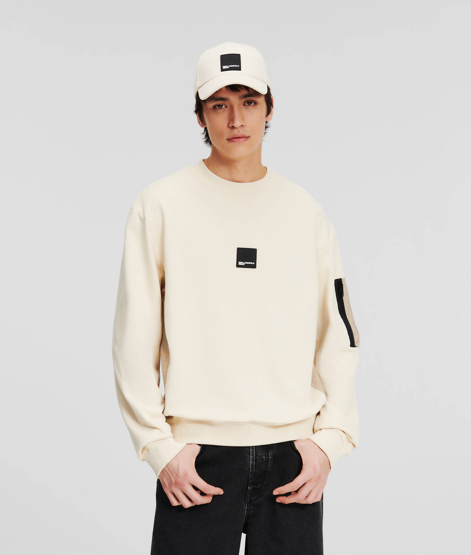 SWEAT-SHIRT KLJ EN MATIÈRES MÉLANGÉES