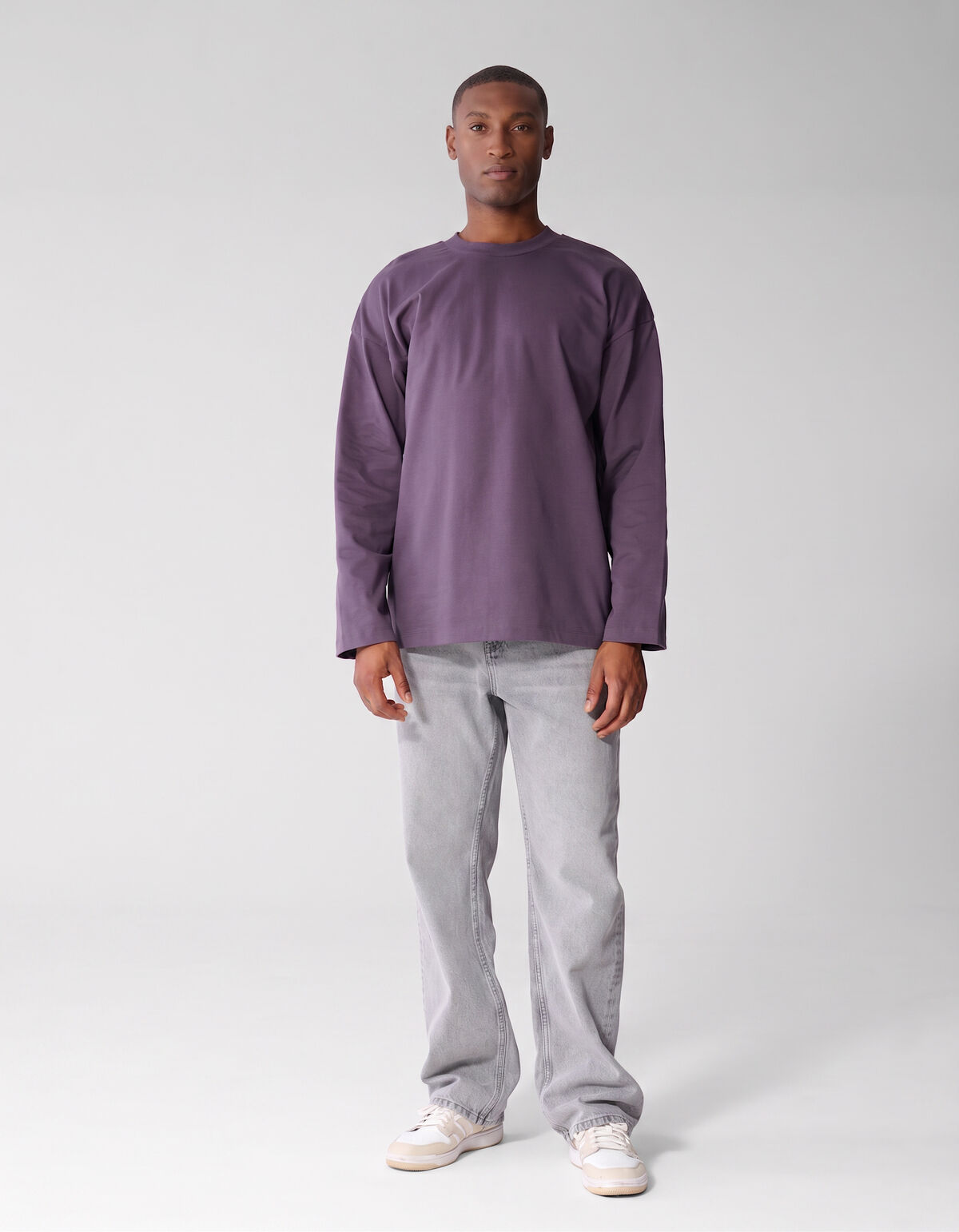 Basis Relaxed Fit Longsleeve Paars