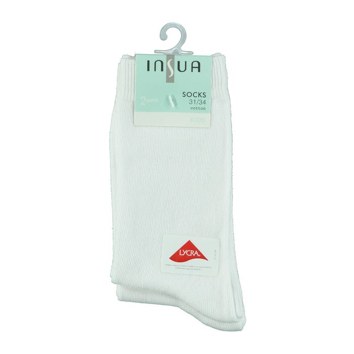 inSua-2-pack katoenen effen sokken