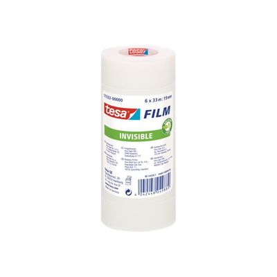 Tesa - 6 rouleaux de Ruban adhésif invisible - 19 mm x 33 m