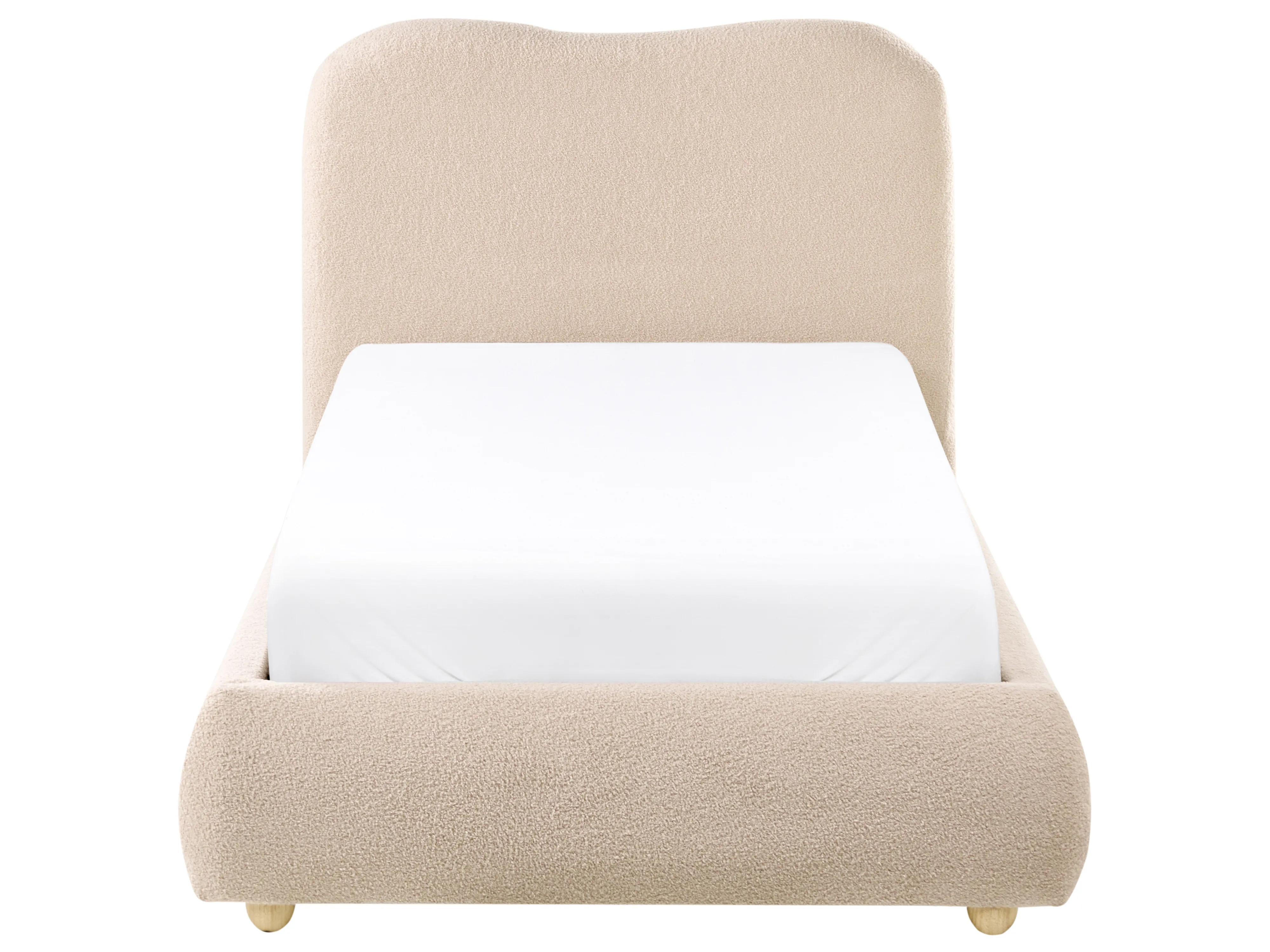 Bed met opbergruimte Bouclé BLAGNAC 90 x 200 cm Beige