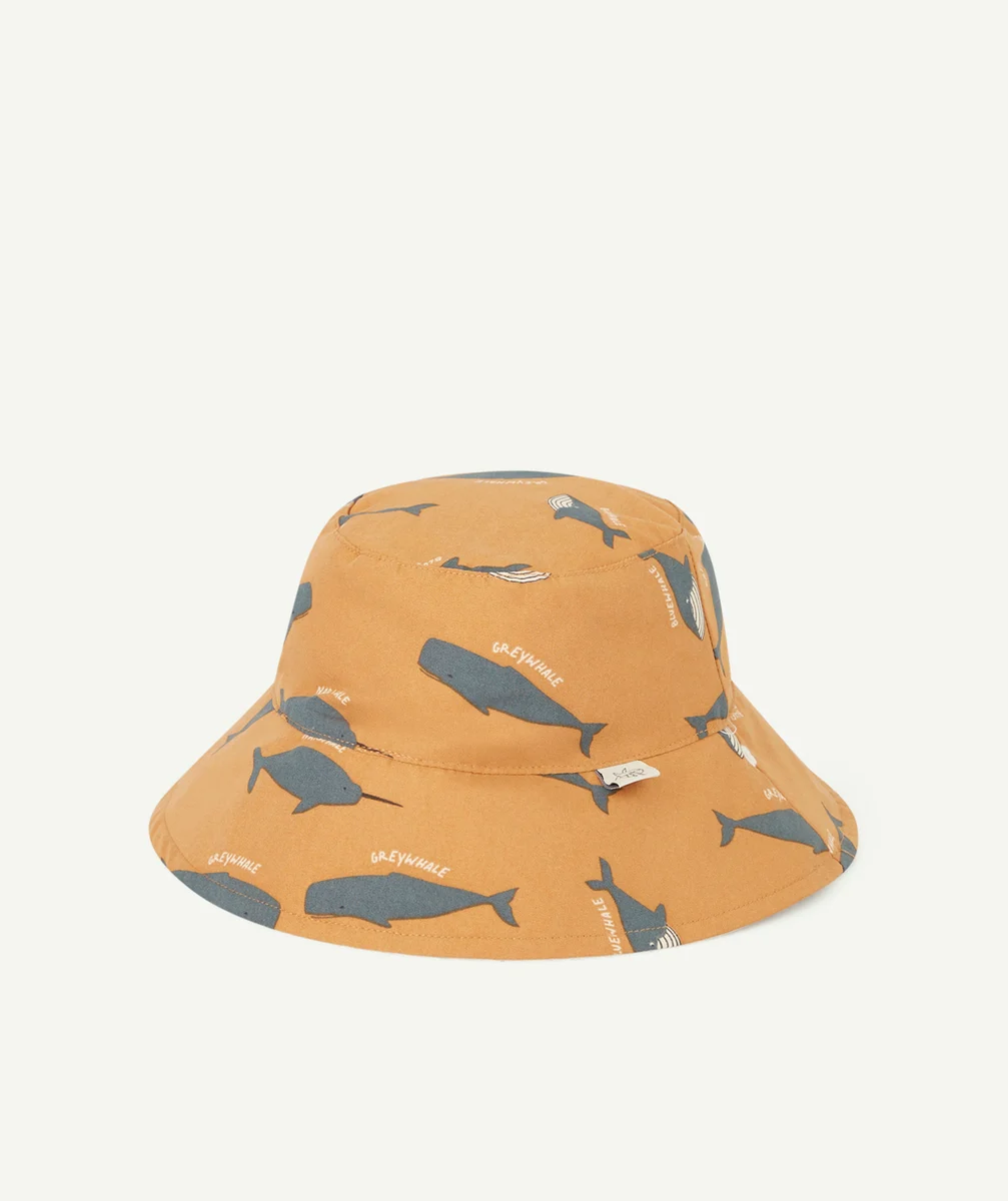 LASSIGBOB ANTI-UV RÉVERSIBLE BEIGE ET CAMEL IMPRIMÉ BALEINE