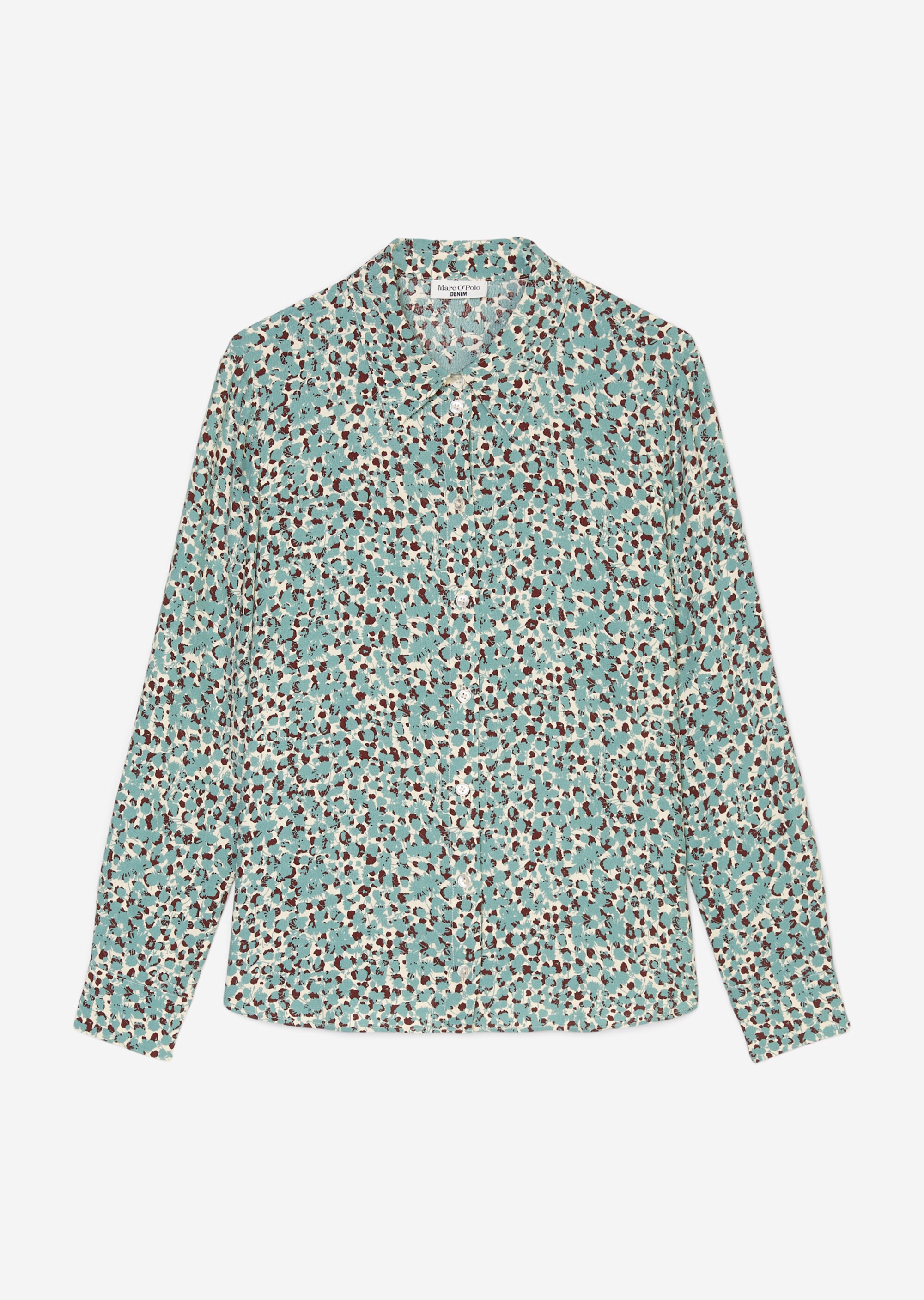 Gemusterte Bluse regular aus Viskose-Crêpe von LENZING™ ECOVERO™