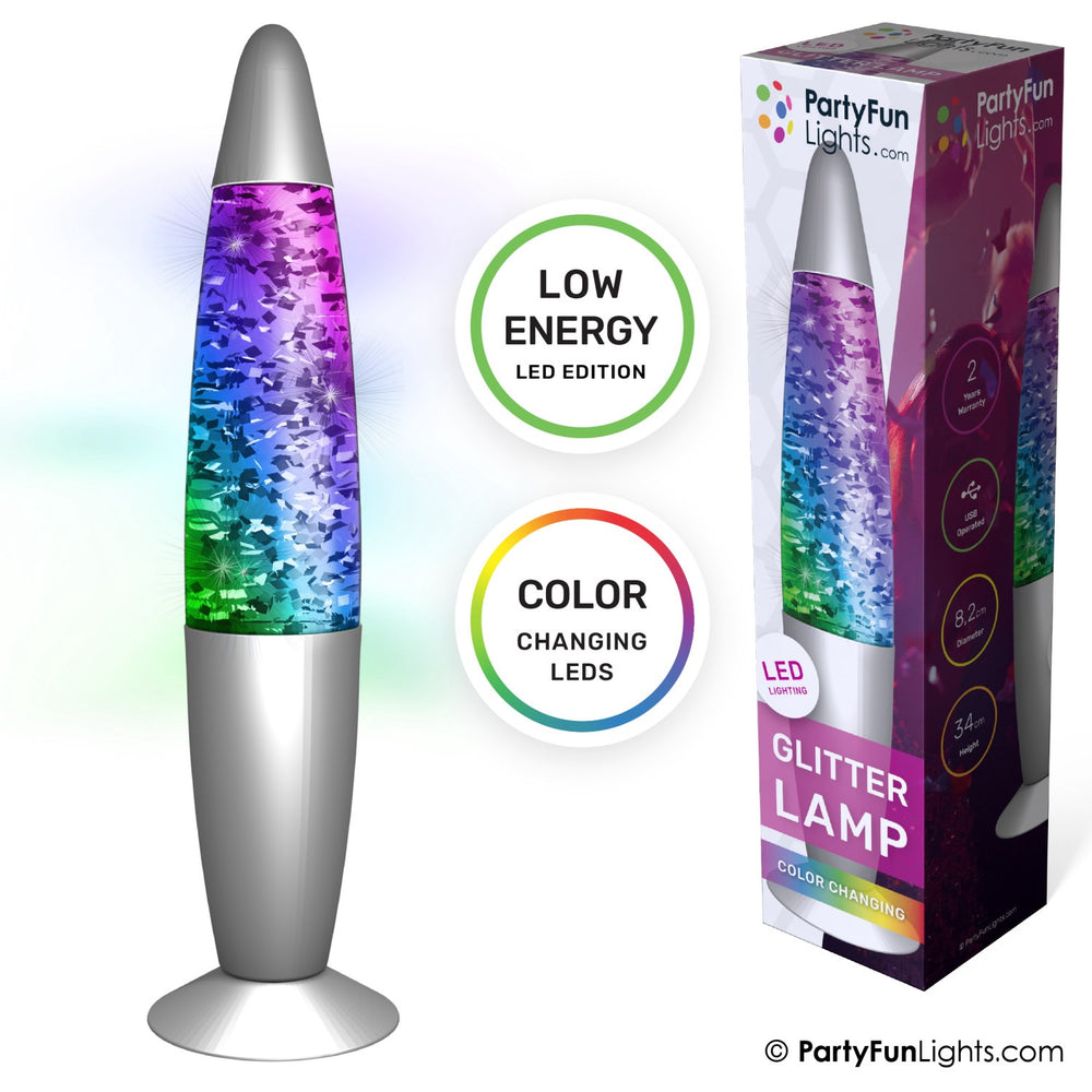 Køb Party Funlight Glitter Lampe - Multifarvet H: 34cm