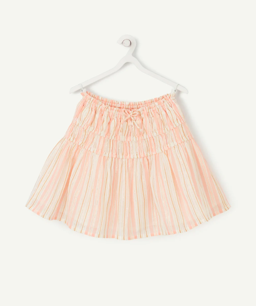 LA JUPE ROSE ET BLANCHE AVEC LISERÉS PAILLETÉS