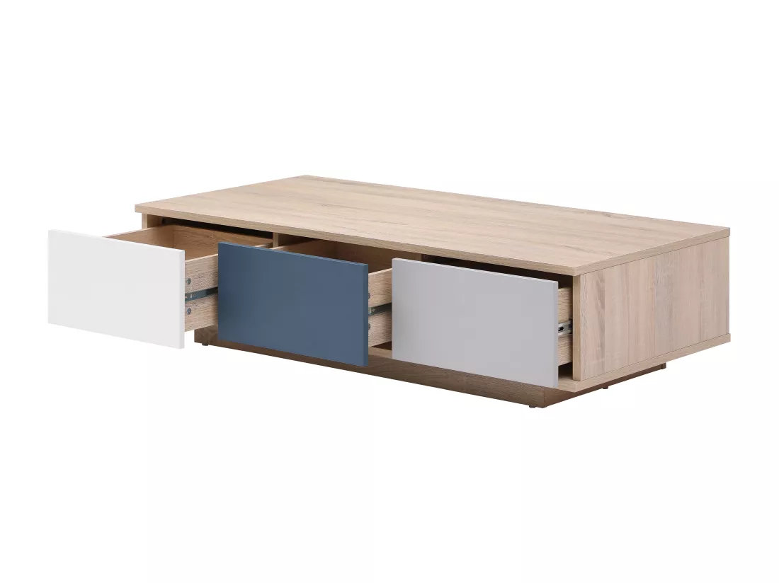 Table basse avec 3 tiroirs et 1 niche - Multicolore - FILUTIA