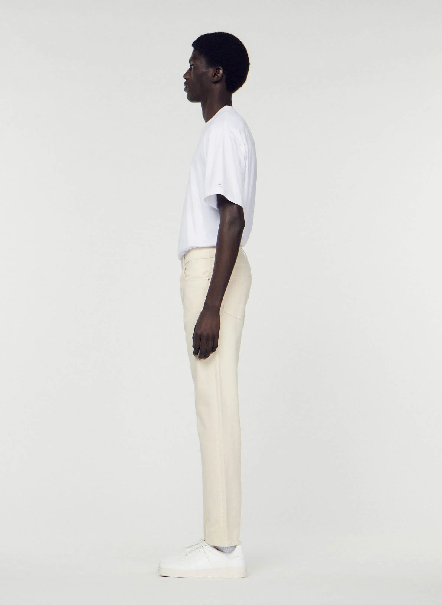 Jean droit en coton| Blanc