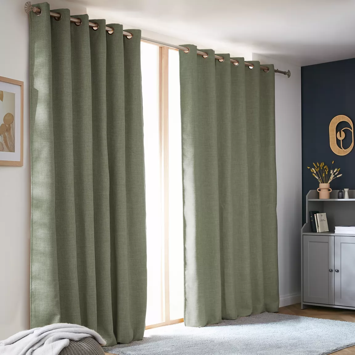Rideau obscurcissant thermique (180 x 260 cm) Alba Vert romarin