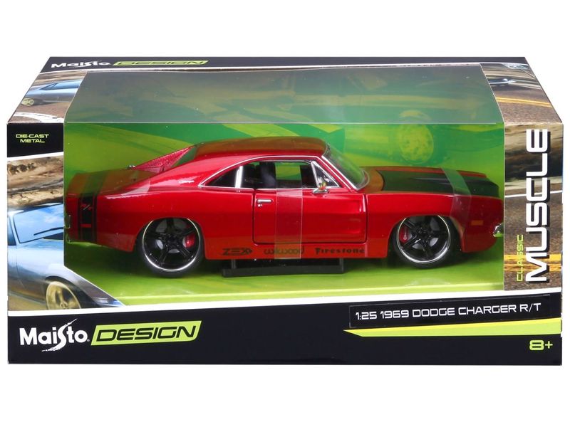 Maisto Dodge Charger R/T 1969 1:24, Rot Sammlermodell im Massstab 1:24