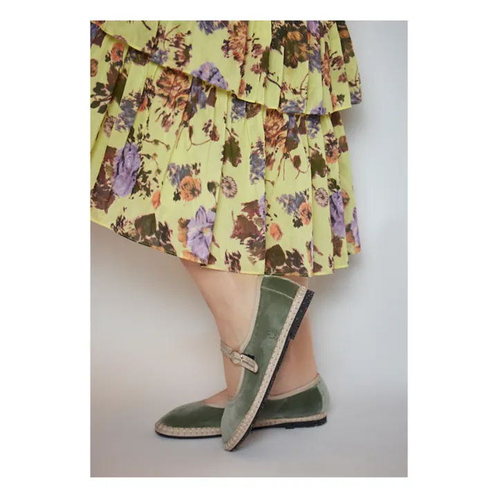 Flabelus Ballerines Slippers Uta Velours | Vert