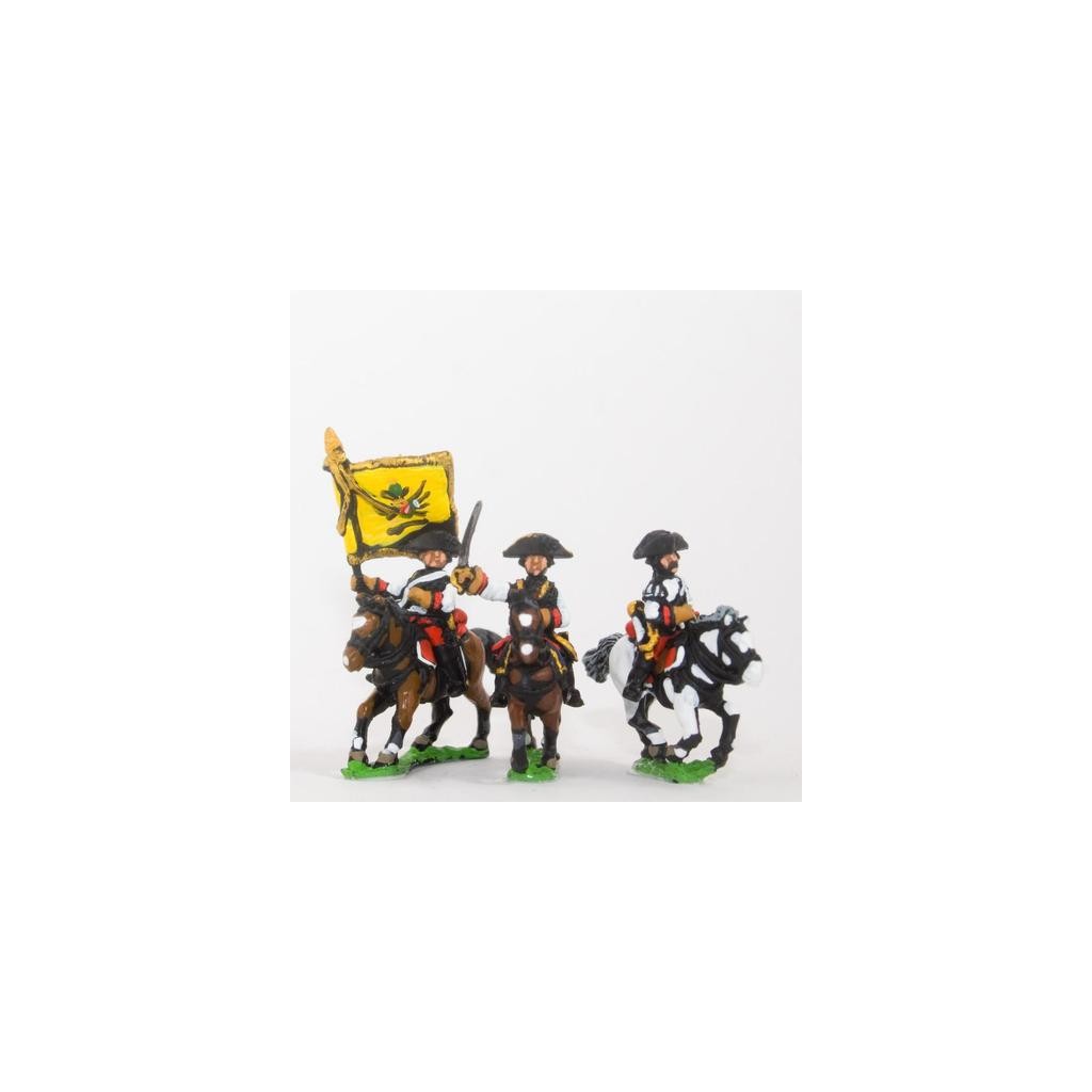 Seven Years War Austrian: Command: Cuirassier Officer, Standard Bearer & Trumpeter