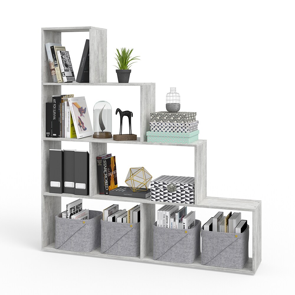 Vicco Treppenregal ASYM Raumteiler beton Bücherregal Standregal Aktenregal Hochregal Aufbewahrung Regal