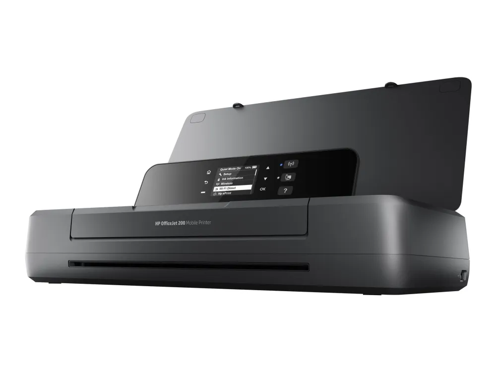 HP Officejet 200 Mobile Printer - Printer - farve - blækprinter - A4/Legal - 1200 x 1200 dpi - op til 20 spm (mono) / op til 19 spm (farve) - kapacitet: 50 ark - USB 2.0, USB vært, Wi-Fi