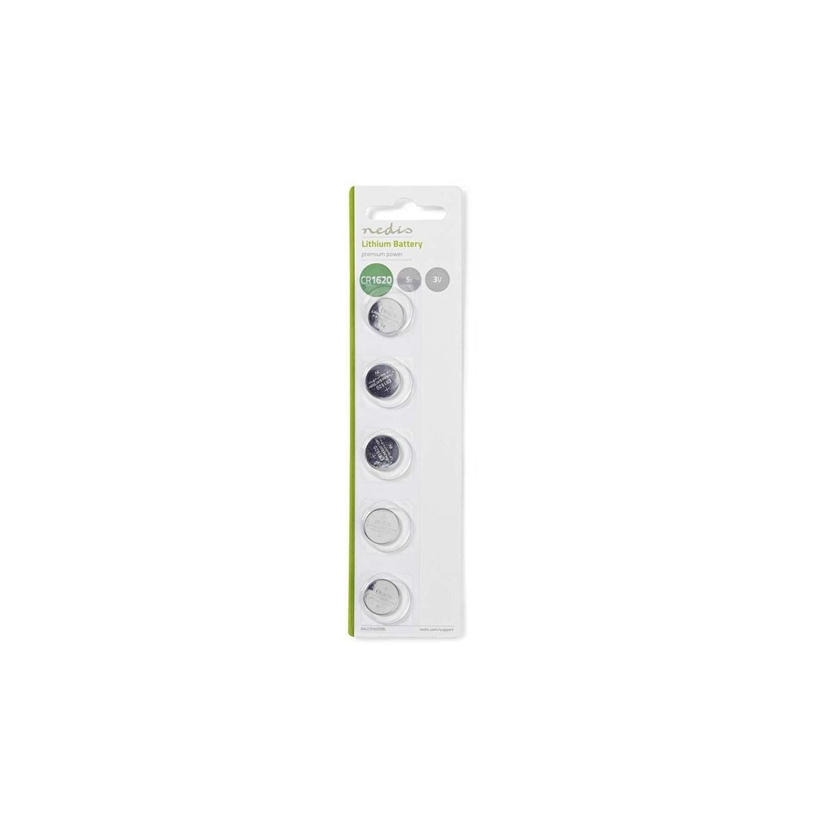 Nedis Lithium knappecellebatteri CR1620 | 3 V DC | 5-Blister | Sølv