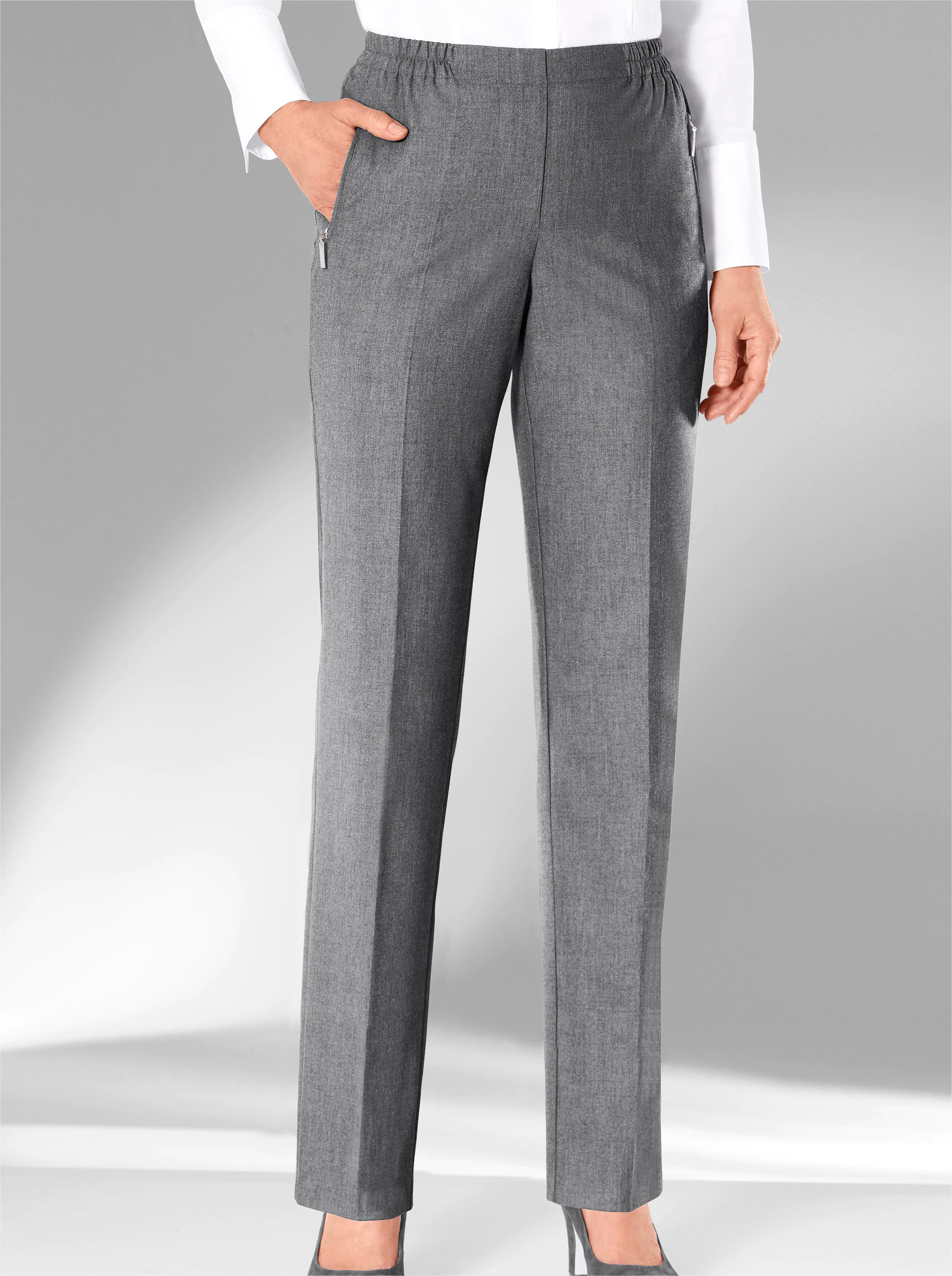 Adelina by Scheiter Hose in grau-meliert