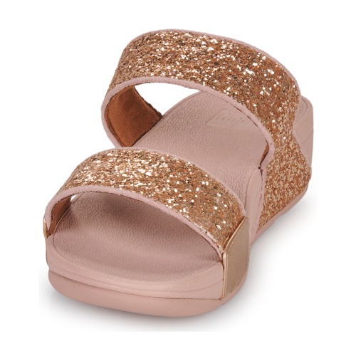 FitFlop - LULU GLITTER SLIDES - Rose / Or rose