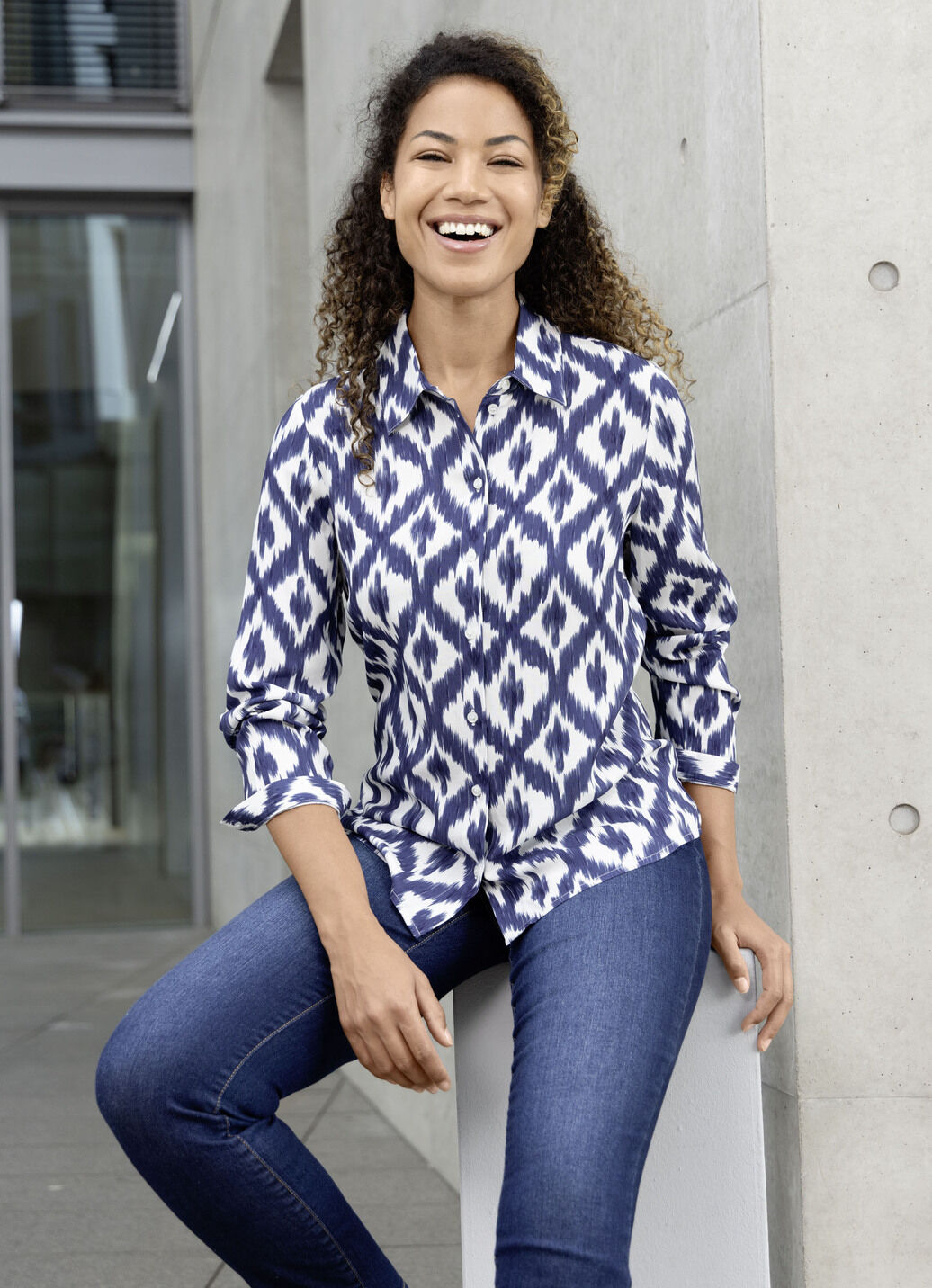 Bluse in Langarm