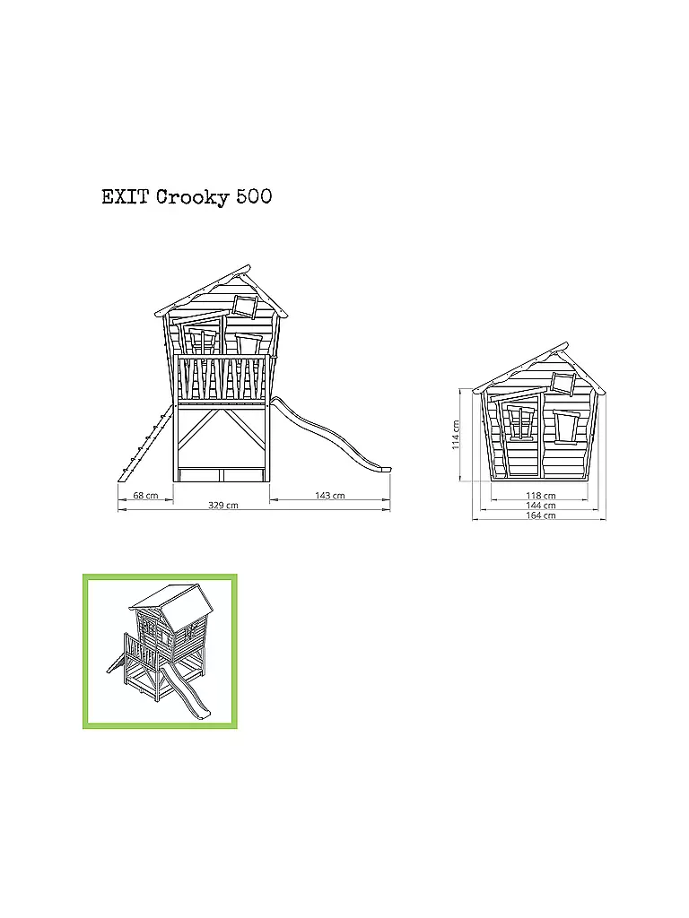 EXIT TOYS Crooky 500 Holzspielhaus - graubeige keine Farbe