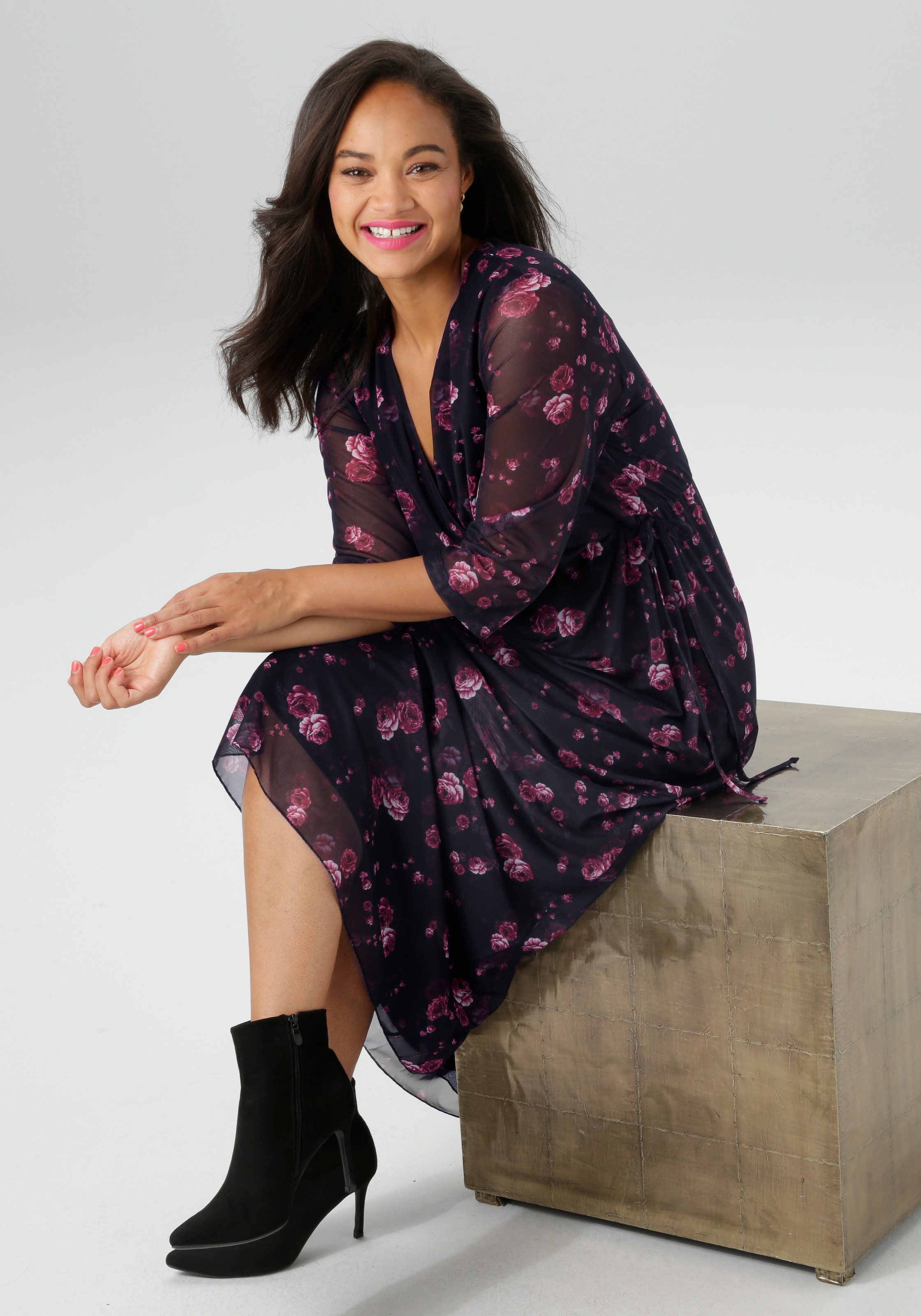 Aniston PLUS Midikleid In Mesh Qualität - NEUE KOLLEKTION