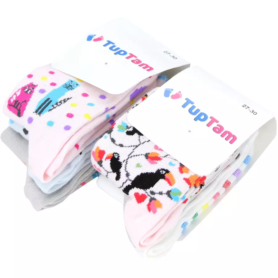 TupTam Kinder Socken Mädchen Jungen Bunt Gemustert 6er Pack bunt