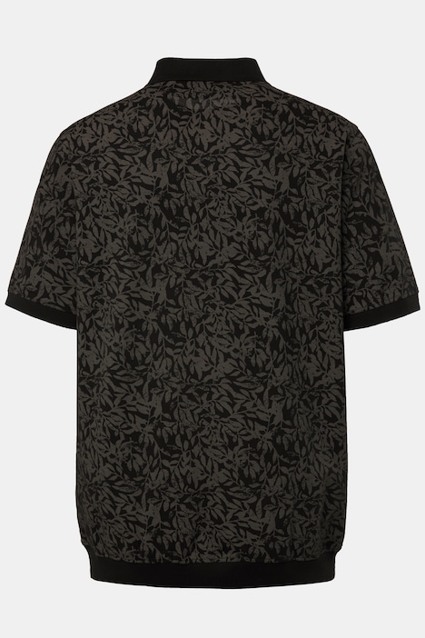 Poloshirt, Bauchfit, Piqué, floraler Print, XXL bis 8XL