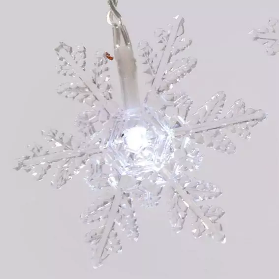 Guirlande lumineuse 4,60 m 24 LED Flocon de neige Blanc froid