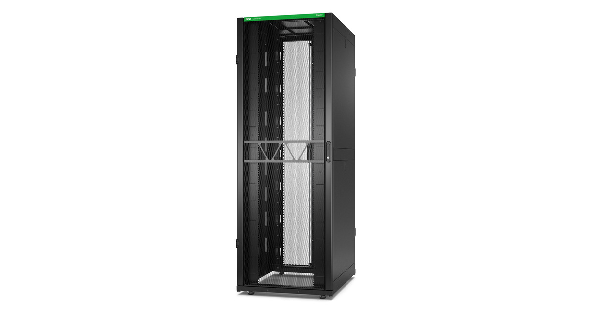 APCNetShelter SX Gen 2 AR3187B2, 48U server rack  (Zwart/groen, 80(b) x 225,8(h) x 107(d) cm, met zijkanten)
