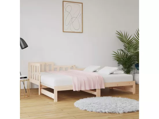 Lit coulissant sans matelas 2x(80x200) cm Bois de pin massif