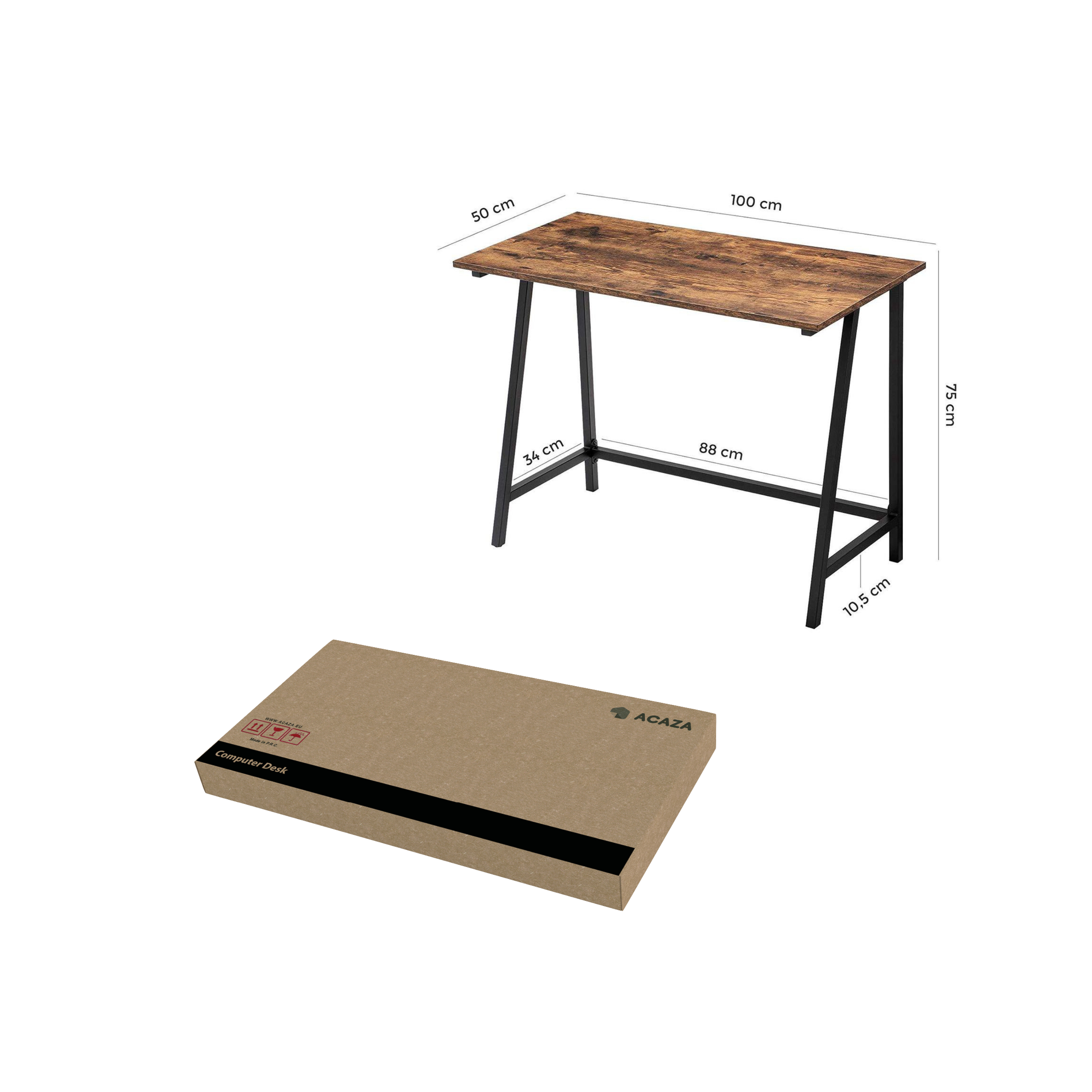 Bureau - vintage - 100x75x50 cm - vintage bruin