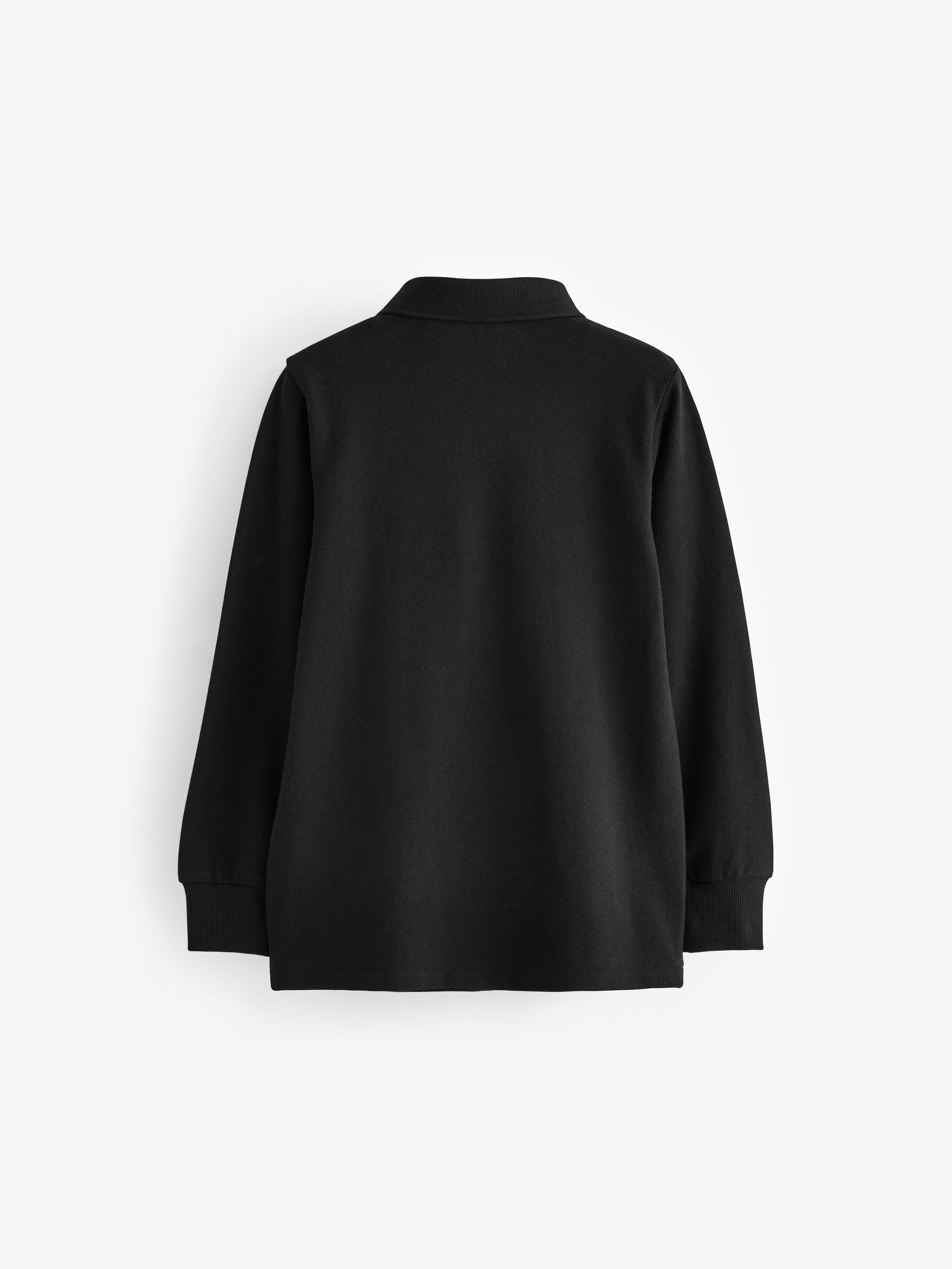 Zwart - Poloshirt met lange mouwen (3 - 16 jr)