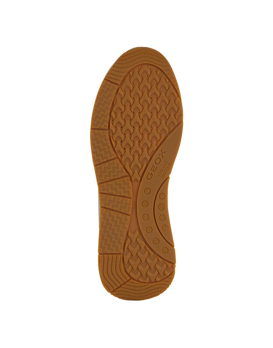 Baskets cuir sable or