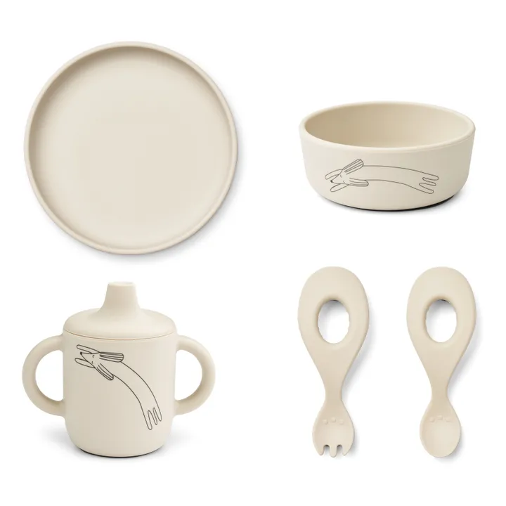 Liewood Set vaisselle en silicone Ryle | Dog/Sandy