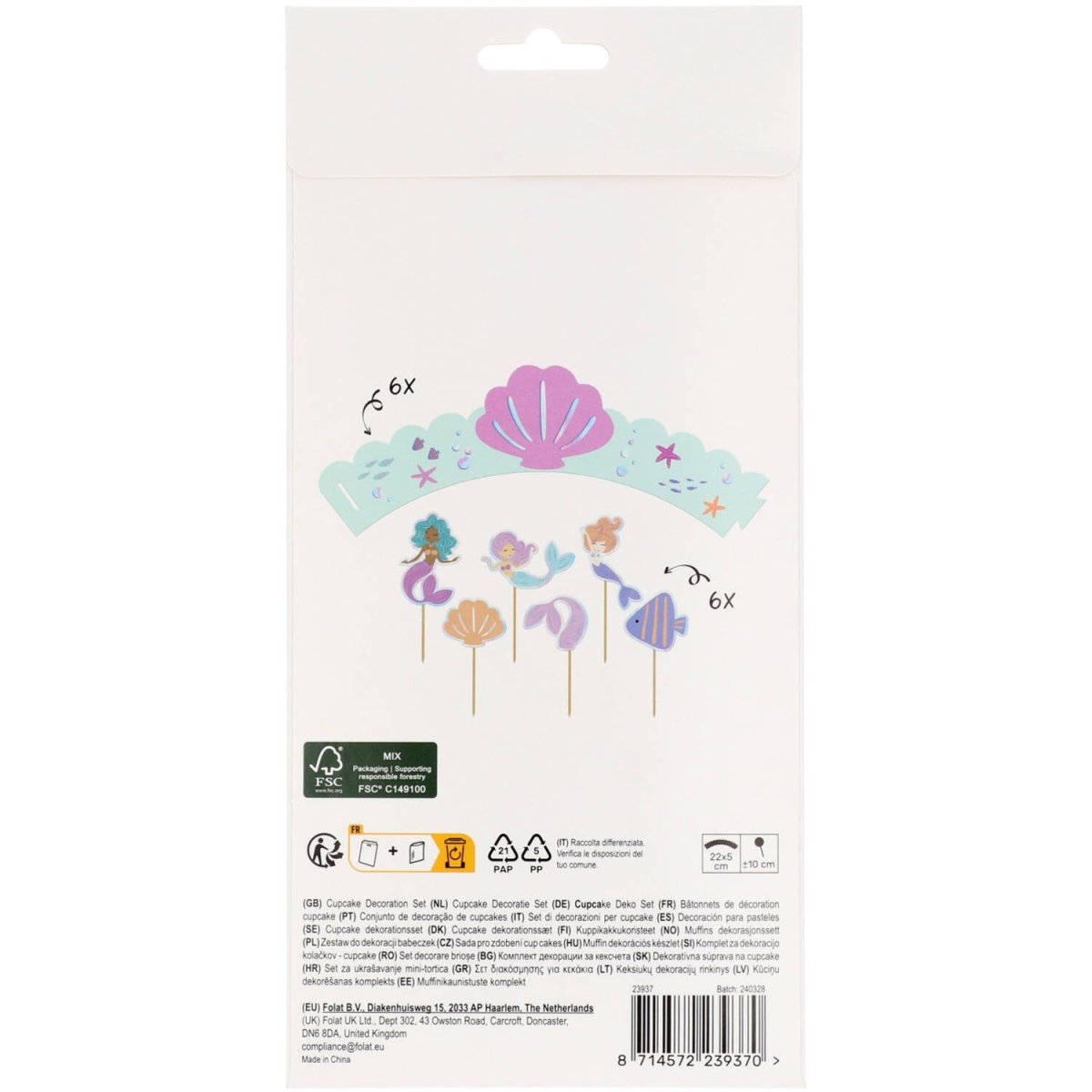 Zeemeermin Decoratie Set 6st
