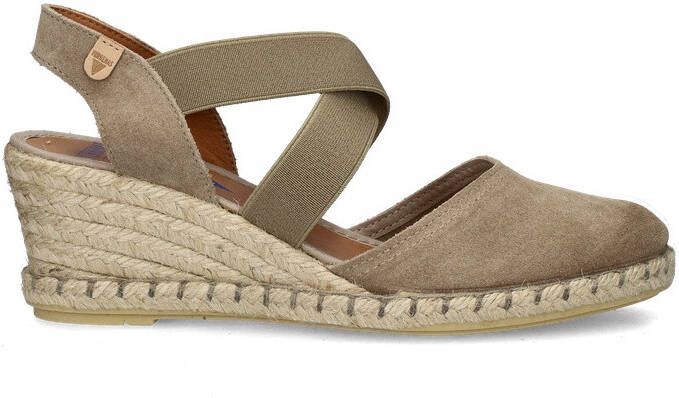 Verbenas Mila Serraje suède espadrilles taupe