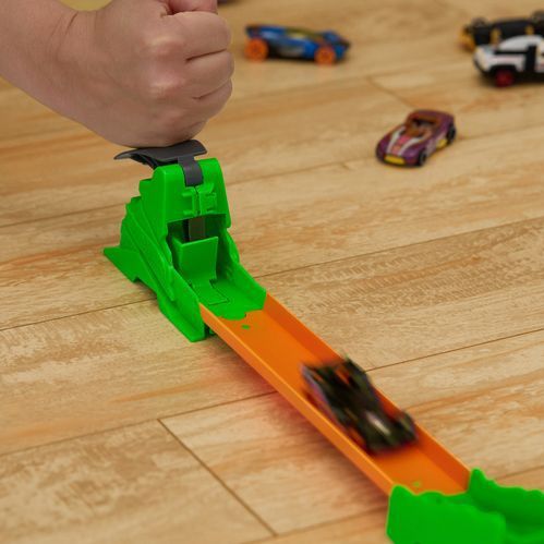 Hot Wheels - Baanset met 1 Hot Wheels Auto - Baanbouwset met giftige kleuren
