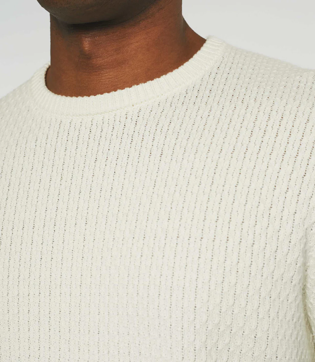 Pull col rond écru BASILIO