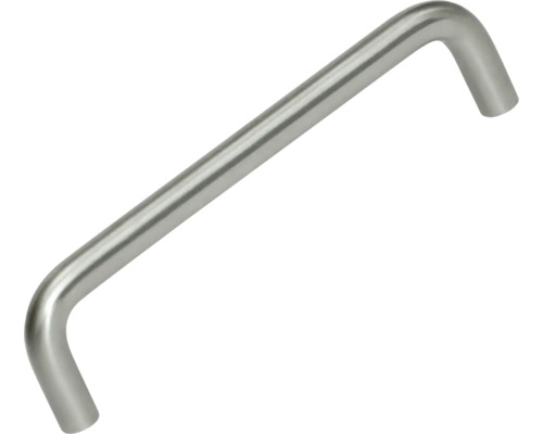 Meubelgreep D-vormige stanggreep, geborsteld roestvrij staal, gatafstand 128 mm, afmetingen (L x B x H): 138/10/35 mm