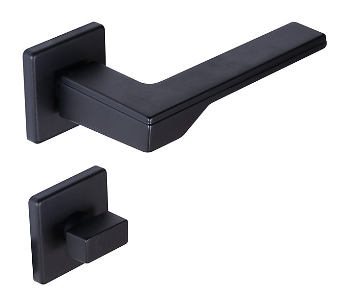 Poignée sur rosace bouton condamnation Tiffanis noir mat