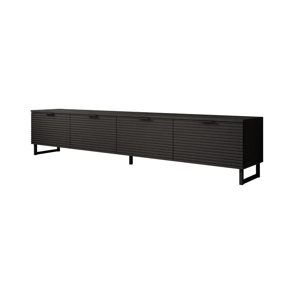 Meubella - TV-Meubel Delgado - Mat zwart - 200 cm
